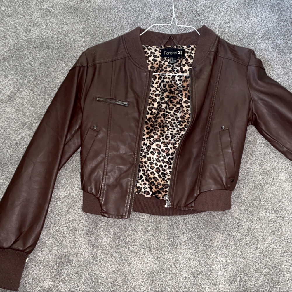 Forever 21 Leather bomber Jacket